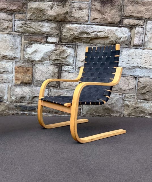 Original Artek 406 Chair Armchair by Alvar Aalto Vintage lounge Chair