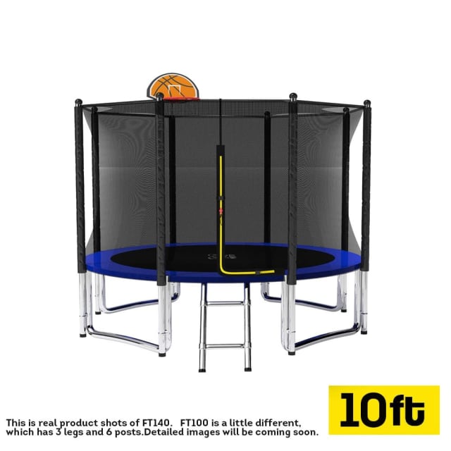 Pop Master Flat Trampoline Basketball Hoop Ladder Kids with PE su