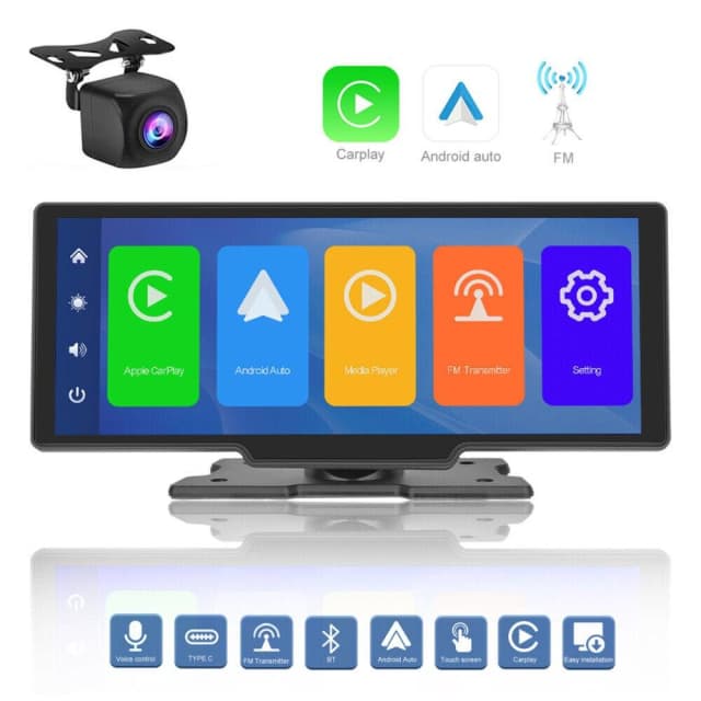 10.26 Inch Wireless Apple Carplay Android Auto with reverse camera blu
