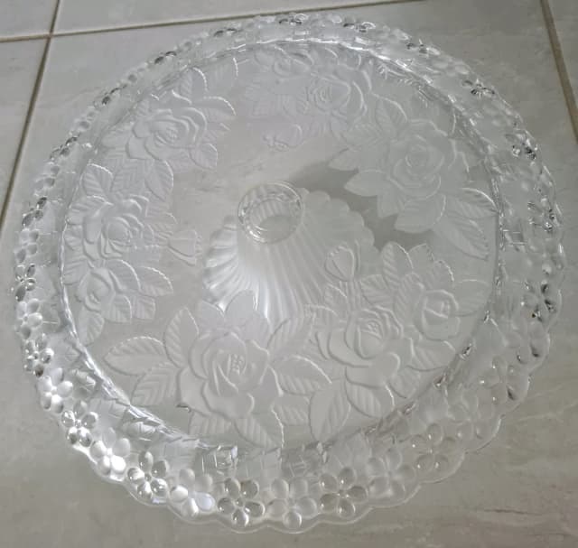 Glass floral cake stand and dip and cracker dish Dinnerware Gumtree