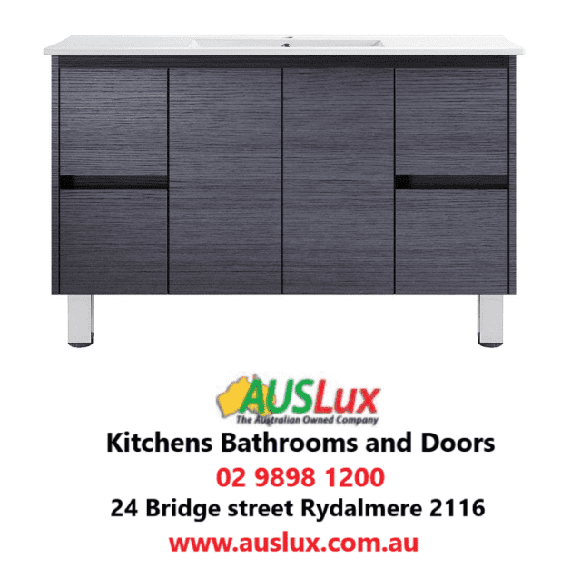 AUSLUX MODERN DARK OAK VENEER 1200 VANITY FINGERPULL SOFTCLOSE DM1200