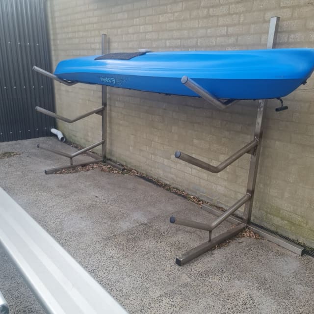 KAYAK / CANOE STAINLESS STEEL FREESTANDING RACK. Kayaks & Paddle