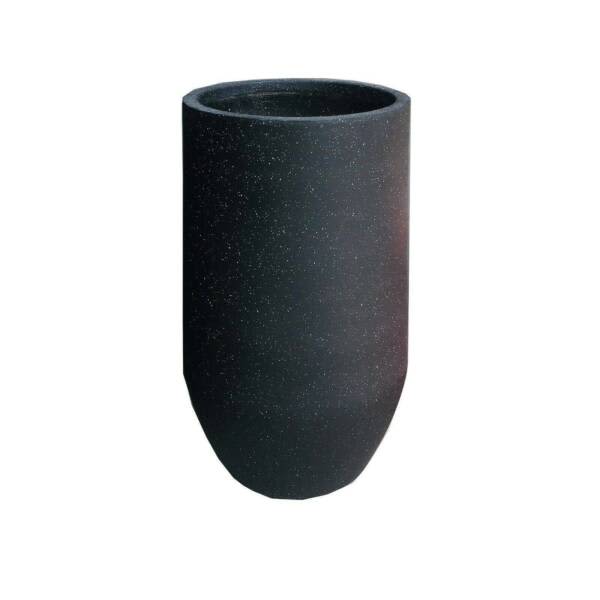 Dotted Black Round Outdoor Garden Planter Plant Flower Pots Fiberclay