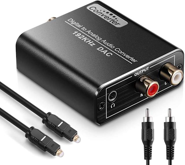 Digital to Analog Audio Converter Toslink Optical to Jack Adapter