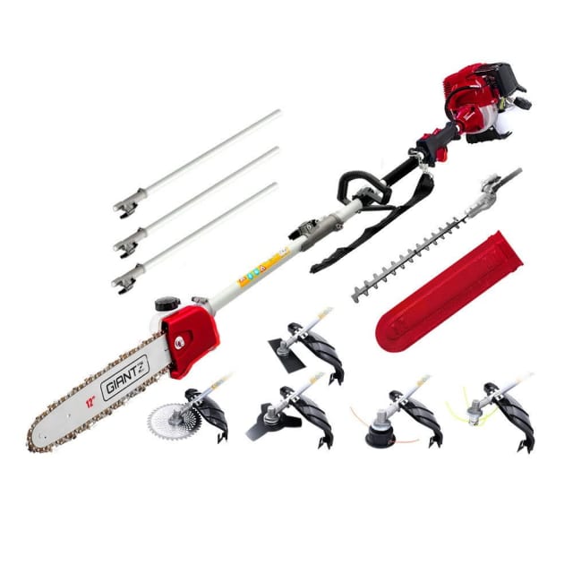 Giantz 4STROKE Pole Chainsaw Brush Cutter Hedge Trimmer Saw MultiTool