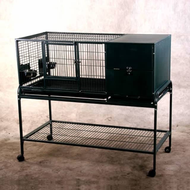 Raised on Castor Rabbit Cage Guinea Pig Hutch with House Box 74636