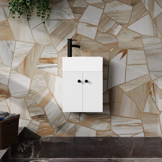 400MM HIGH QUALITY MODERN BATHROOM WALL HUNG VANITY UNIT Building