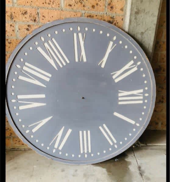 Huge 92cm Round wall clock craft wood not working repurpose repair
