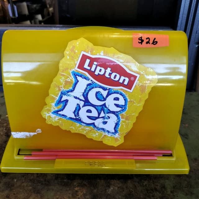 Retro Lipton Ice tea benchtop straw dispenser. Other Home Decor
