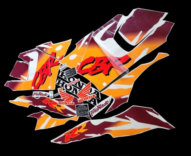 HONDA CBR900RR 1995 URBAN TIGER ORANGE VERSION FAIRING DECALS KIT