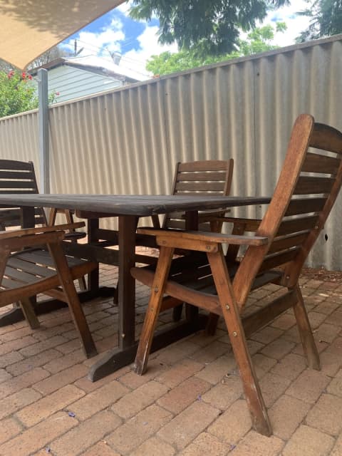 wooden garden table and chairs for sale