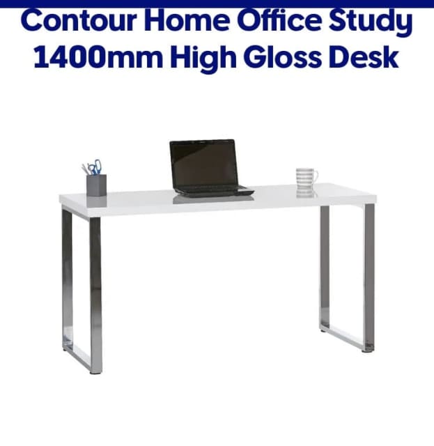 Office works contour high gloss office desk Desks Gumtree Australia