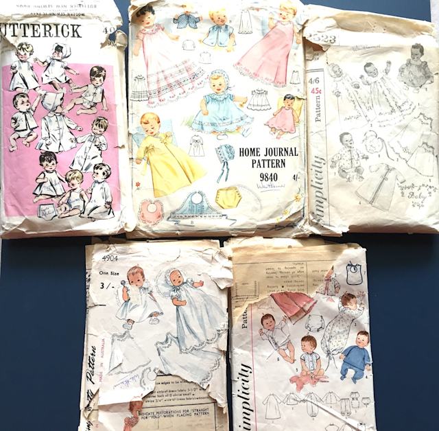 FIVE x BABY LAYETTE SEWING PATTERNS FROM 50s & 60s Miscellaneous