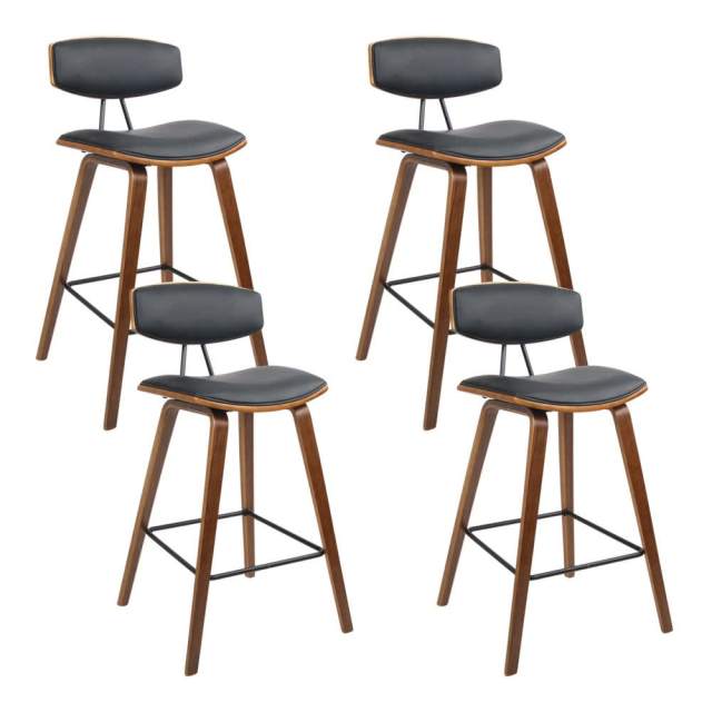 Artiss 4x Bar Stools Leather Padded w/Backrest Stools & Bar stools in