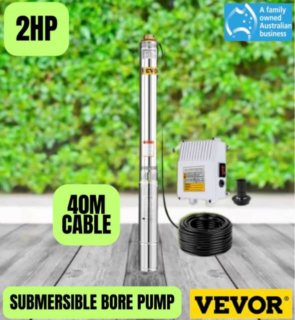 2HP Submersible Bore Pump 40M Cable Pickup / Delivery Power Tools