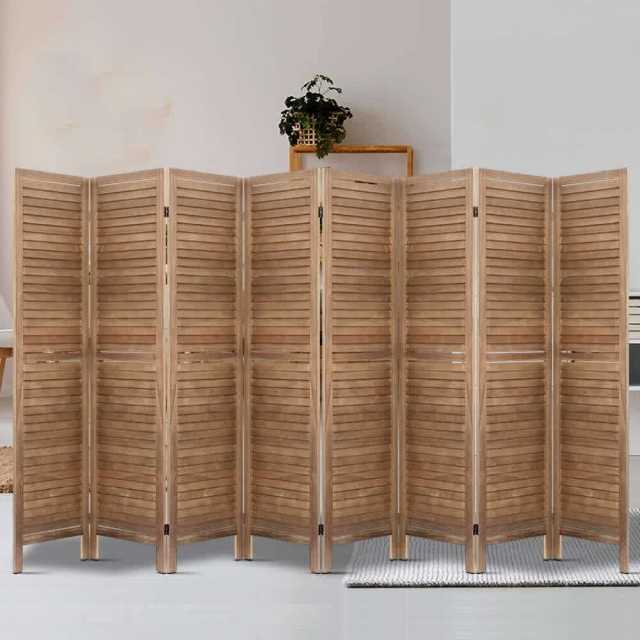 8 Panel Privacy Wood Dividers Stand Bed Timber Brown Beds in Brisbane