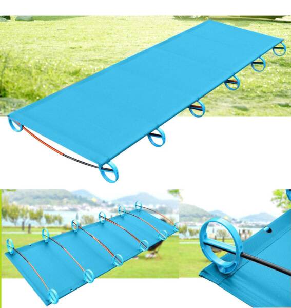 Outdoor Folding Camping Camp Bed Aluminium Alloy Single Cot Camping