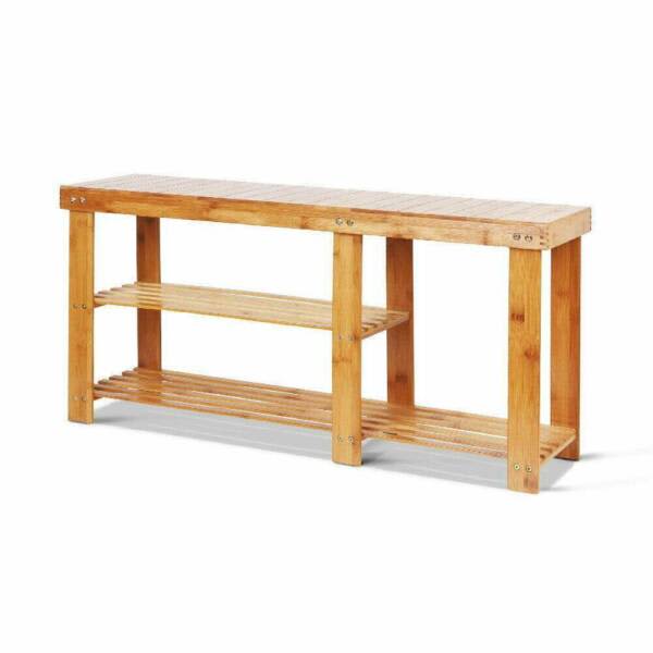 Bamboo Shoe Rack Wooden Bench Storage Organiser Stand Stool