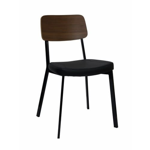 Black & Walnut Estelle Dining Chair Commercial Cafe Restaurant Bistro