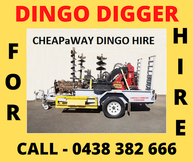 CHEAPAWAY DINGO DIGGER with TRENCHER and POST HOLE AUGERS