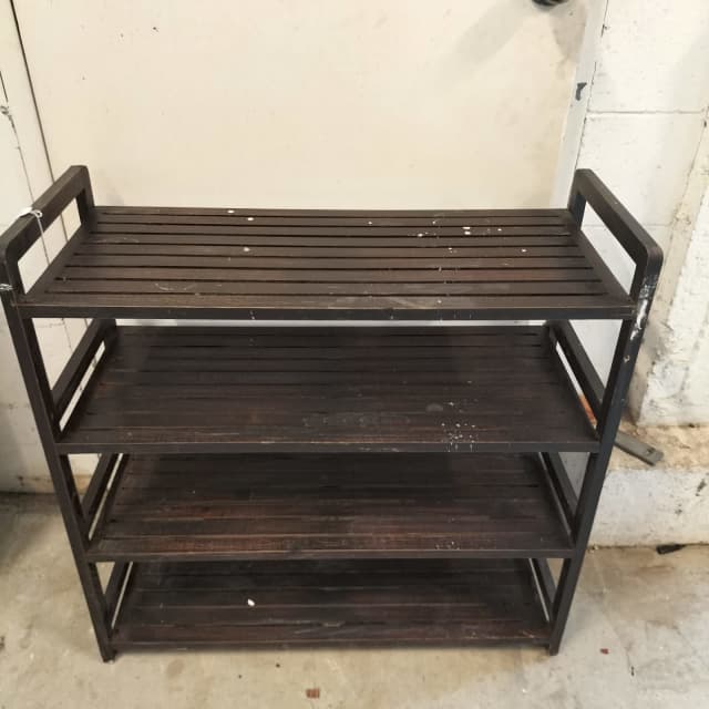 Four tier dark timber shoe storage rack/ organiser. Other Furniture