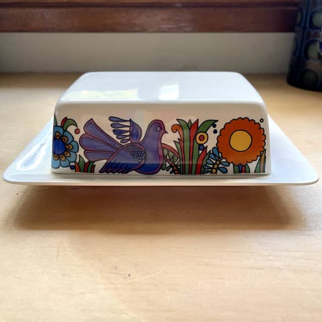 Vintage Villeroy and Boch Acapulco Covered Butter Dish Dinnerware