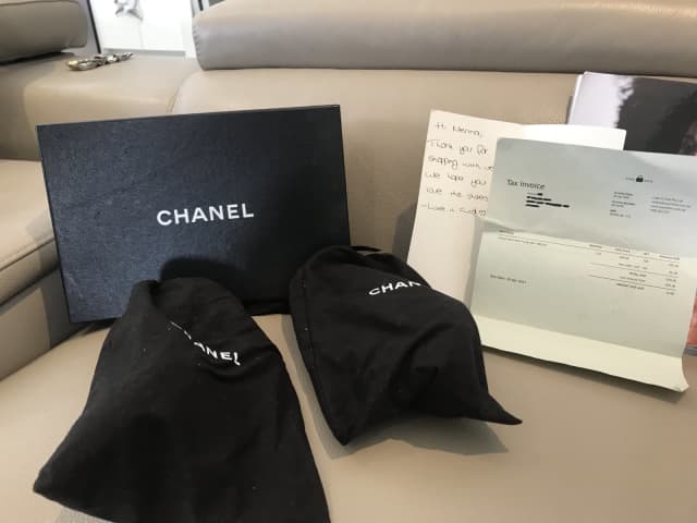 SALES Authentic Chanel Pearl Heel Pumps With Receipt/ Box /DustBags ...