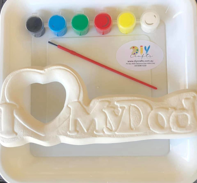 I Love My Dad Photo Frame Plaster Painting Pack Miscellaneous Goods