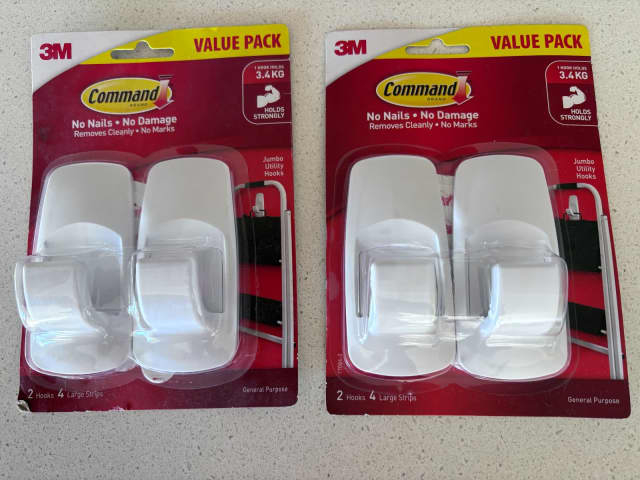 3M COMMAND 3.4KG HOOKS – DIY – PICTURE / ITILITY HOOKS - 4 ITEMS ...