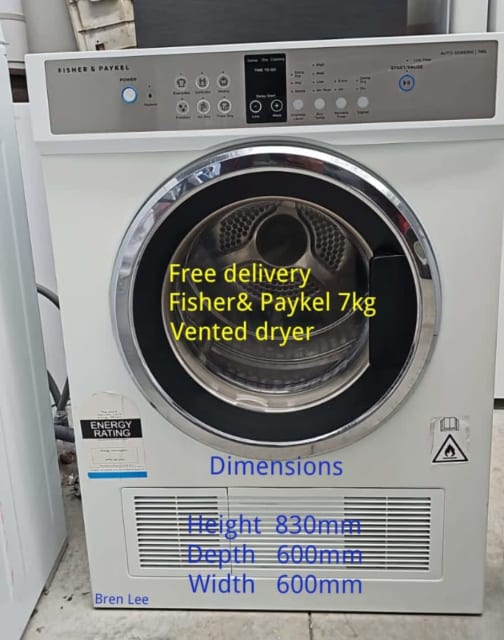 Free delivery Fisher & Paykel 7kg Vented dryer Works fine Washing