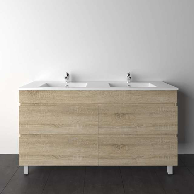 Elegant Freestanding Bathroom Vanity in White Oak Grain,1500mm ...