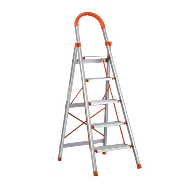 Giantz 5 Step Ladder MultiPurpose Folding Aluminium Light Weight Non Ladders & Scaffolding in