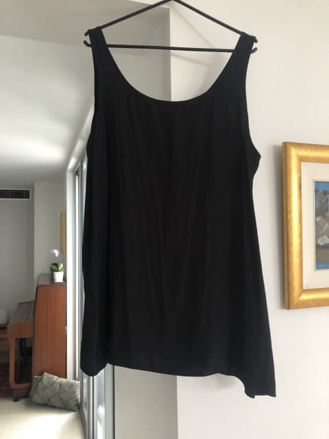 Mela Purdie black tank top in mousseline fabric | Tops & Blouses ...