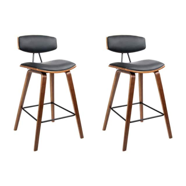 Artiss 2x Bar Stools Leather Padded w/Backrest Stools & Bar stools in
