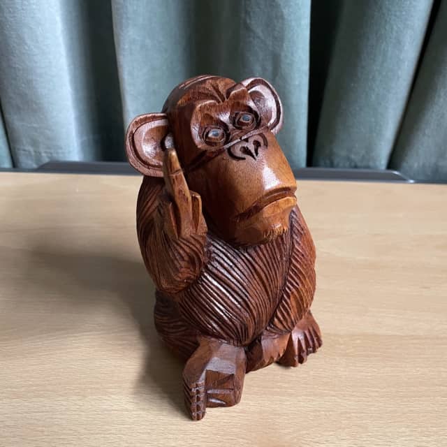 Hand carved wooden sales monkey