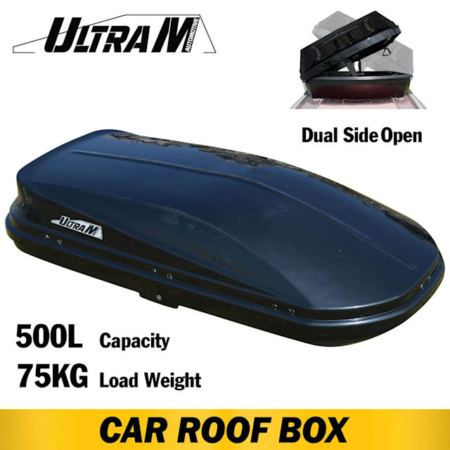Car Roof Box Universal Fit Luggage Cargo Pod 500L 75KG Dual Open