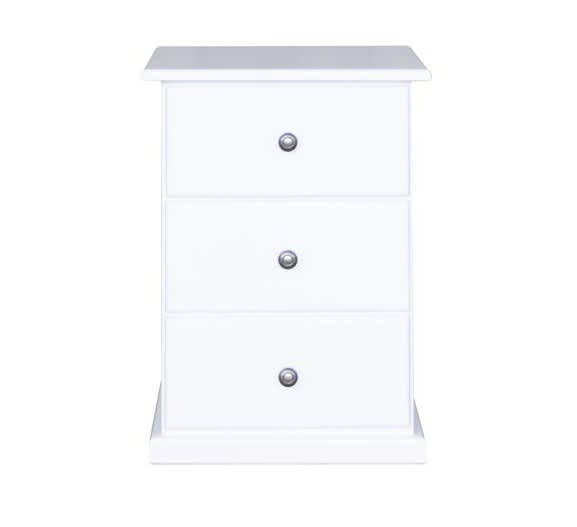 BRAND NEW BANKSIA TIMBER BEDSIDE TABLE 3 drawers WHITE PICK UP DELIVER