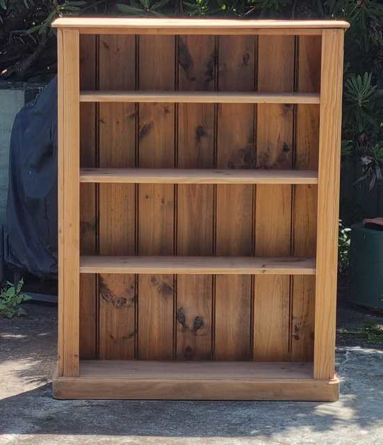 Pine Book shelf 4 sh just sanded fresh to varnish or paint to liking