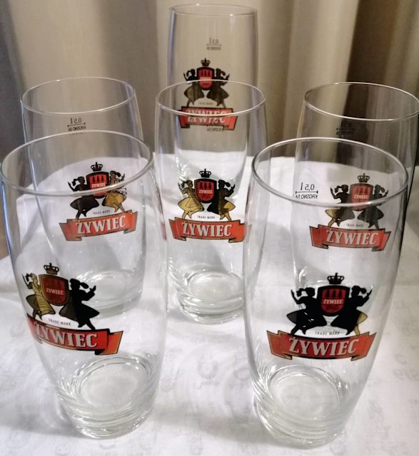 A Set Of Six Zywiec 1856 Beer Glasses, 600mls Size Collectable. Collectables in Pialba QLD