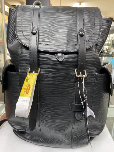 Louis Vuitton Christopher Backpack EPI Leather with Damier Graphite PM Blue