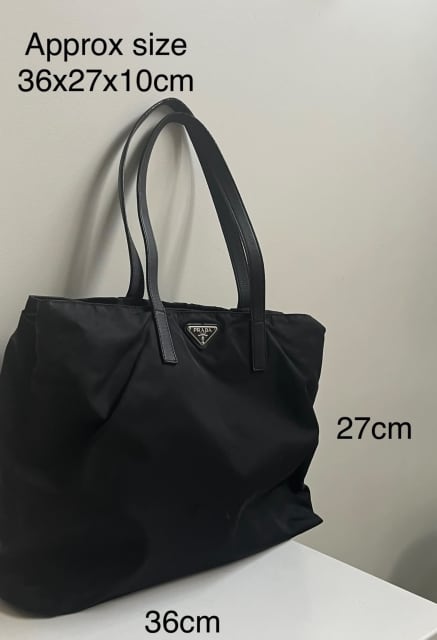 Authentic Prada nylon black tote bag, Bags