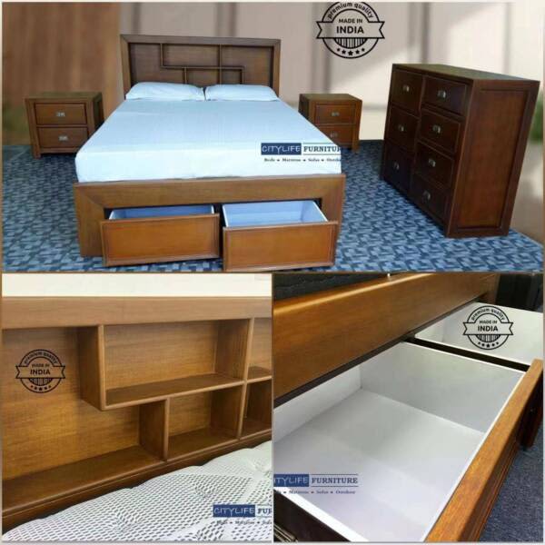 Brand New CAMDEN Book Shelf 2 Drawer Storage Bed Frame in Queen/King Beds Gumtree Australia