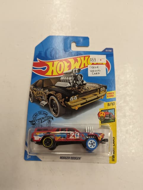 HOT WHEELS CAR ERROR WRONG CARD RODGER DODGER ART CARS -GEN ...