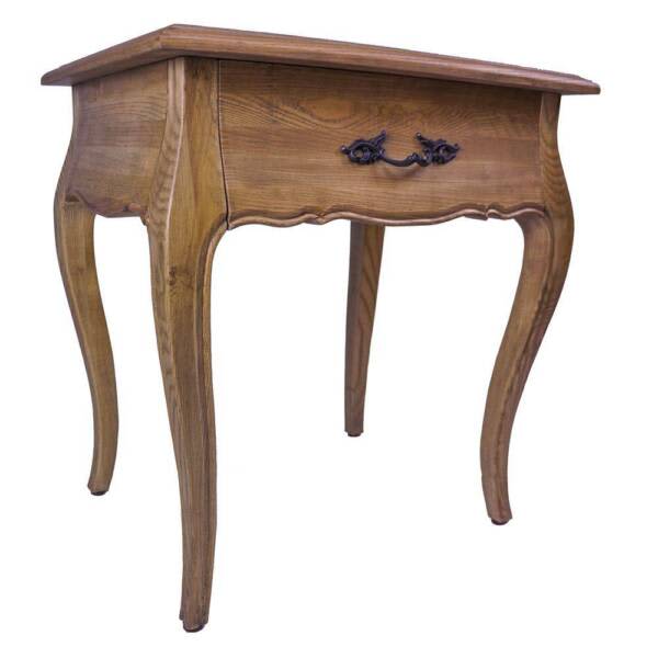 French Provincial Bedside Table with One Drawer Natural Oak Bedside