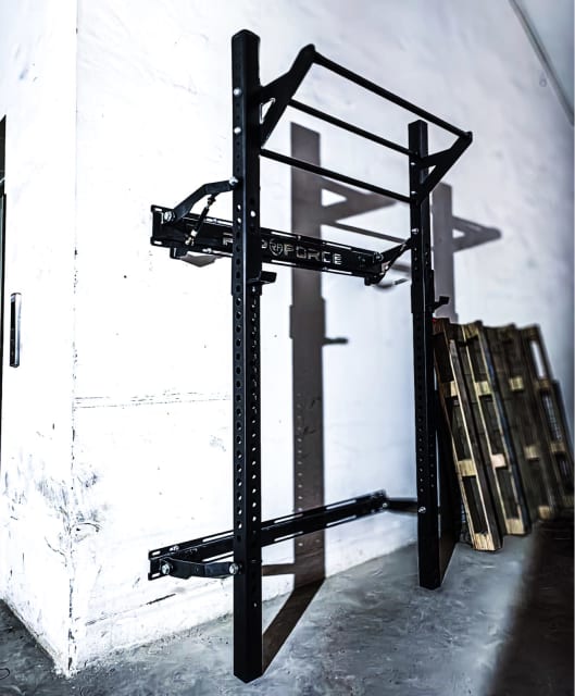 Hydraulic Fold Back Wall Mount Squat Rack Foldable Bench Press Rig Gym & Fitness Gumtree