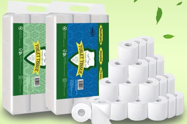 BAMBOO FABRIC TOILET PAPER ROLLS TISSUE SOFT SANITARY 3 PLY 200 SHEETS ...