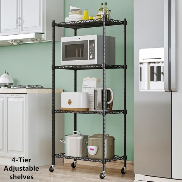 Wowmart Portable Kitchen Wire Shelving Unit Metal Storage Rack Shelf