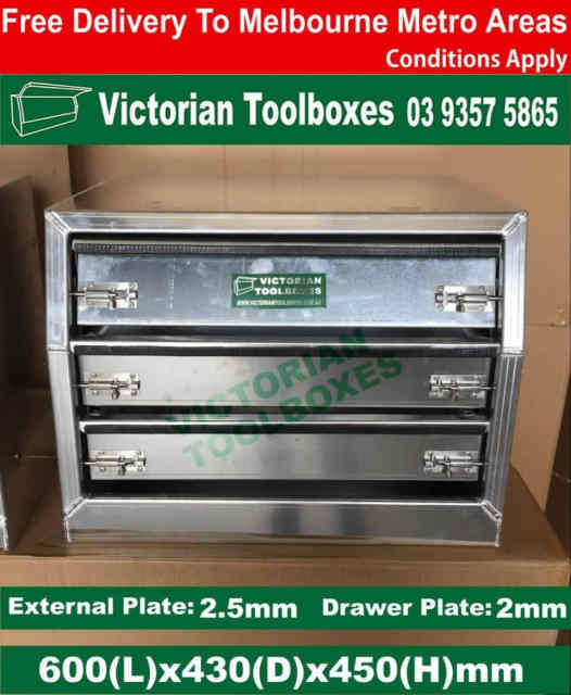 600X430X450MM 3 Drawers Tool Chest Box Toolbox Truck Ute Other Parts