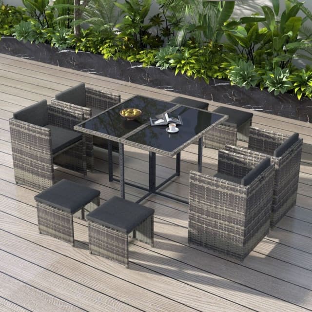 Horrocks 8 Seater Outdoor Dining SetGrey... Outdoor Dining Furniture