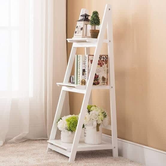 Artiss 3 Tier Ladder Shelf Stand White bookshelf stand shelf shelves